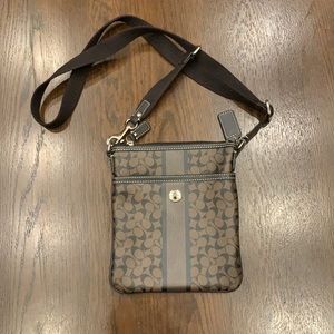brown coach leather purse